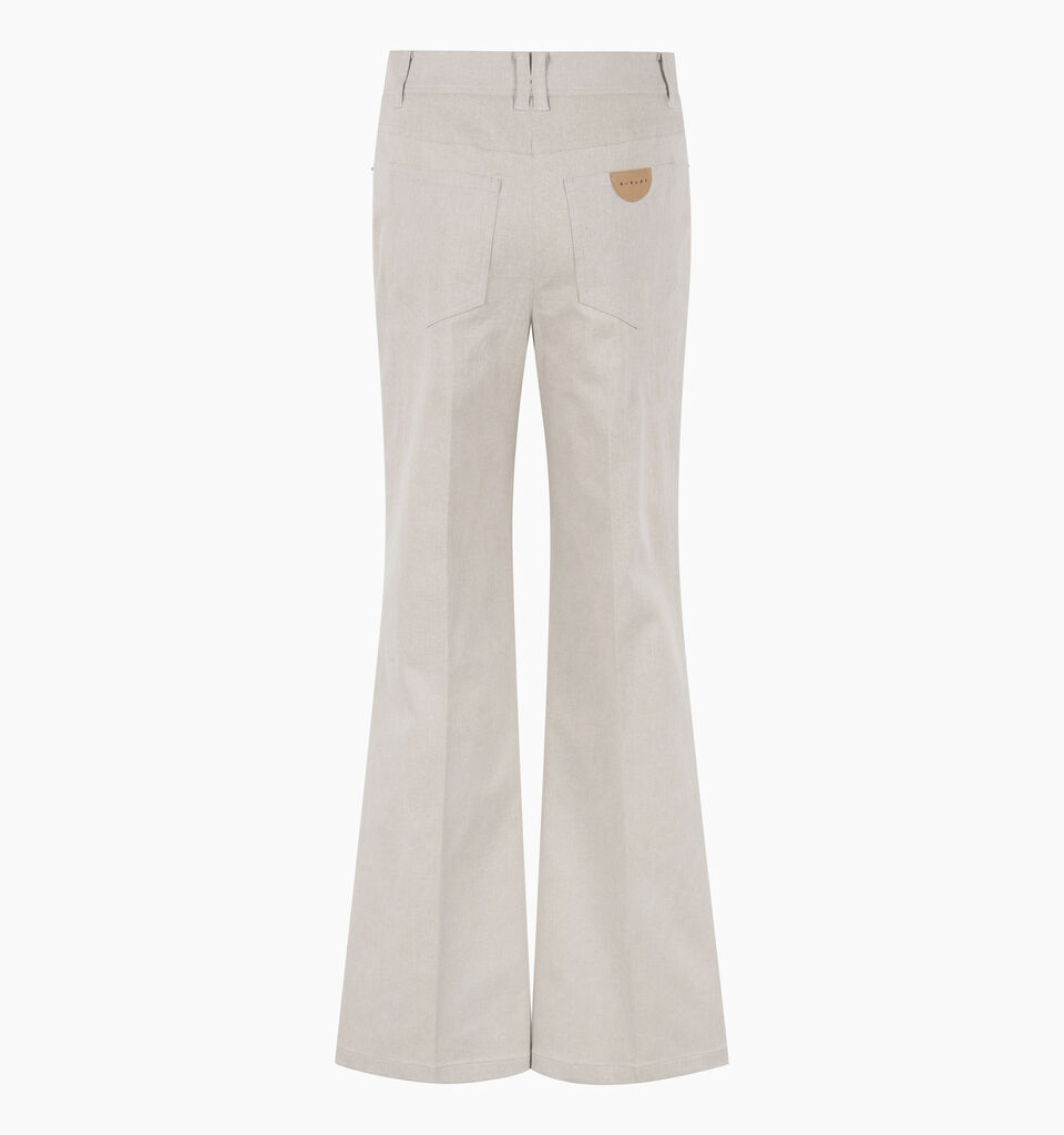 Beige flared denim trousers  - sisley k pantaloni palazzo - Beige | Sisley K image number 2